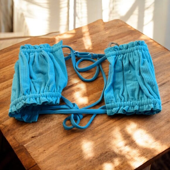 Free People Other - Toast Swim Signature Ribbed Ruffle Bandeau Medium